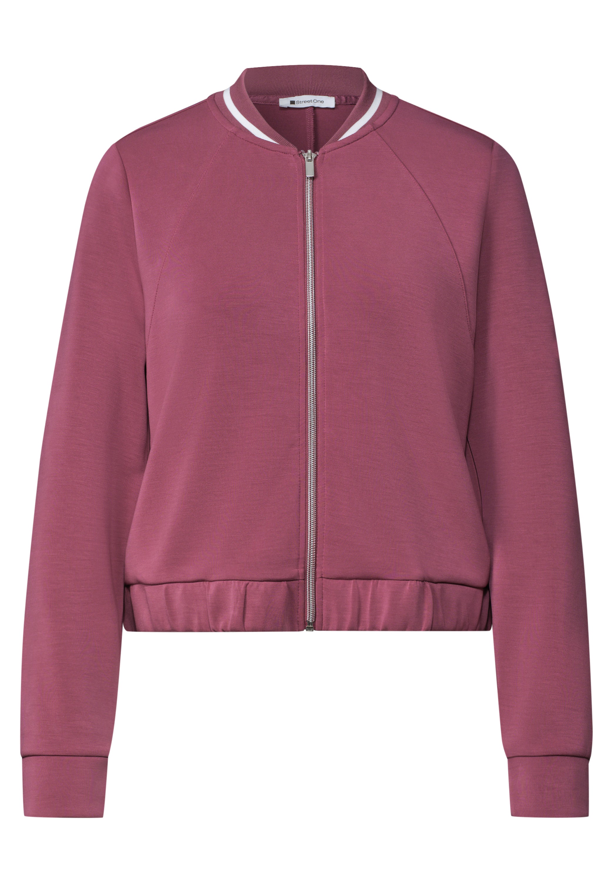 Langarm Jacke im Silk-Look mit Zipper