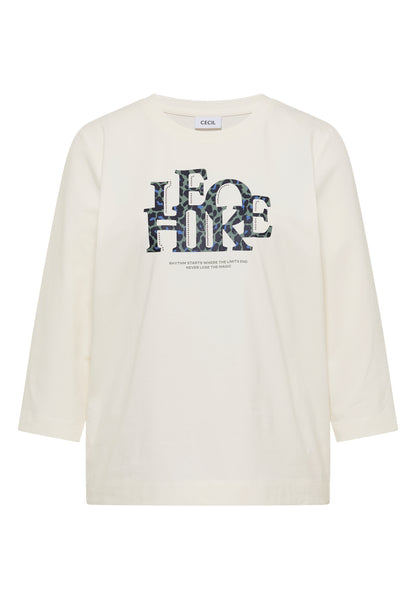 3/4-Arm Shirt mit Wording im Leo-Look