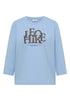 3/4-Arm Shirt mit Wording im Leo-Look