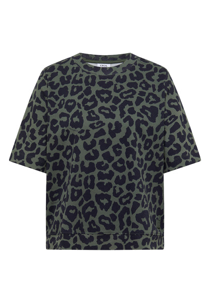 T-Shirt mit Rundhals und Leo-Muster