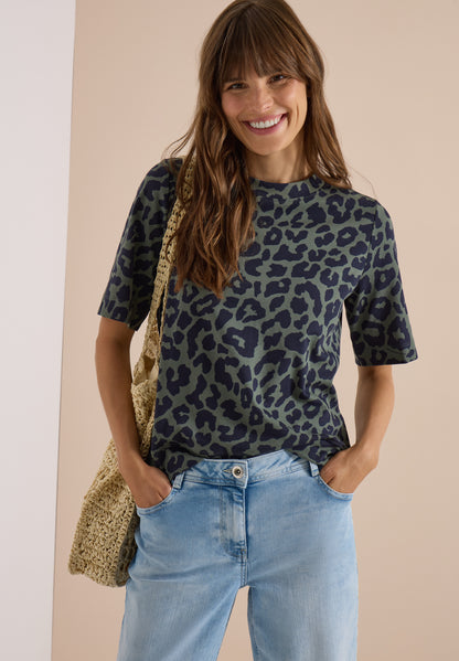 T-Shirt mit Rundhals und Leo-Muster