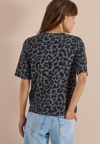T-Shirt mit Rundhals und Leo-Muster