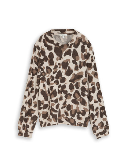 Cosy Langarmshirt mit Muster