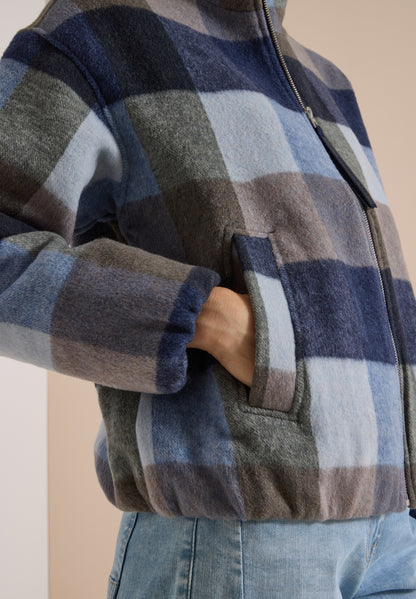 Blouson mit Stehkragen und Karomuster