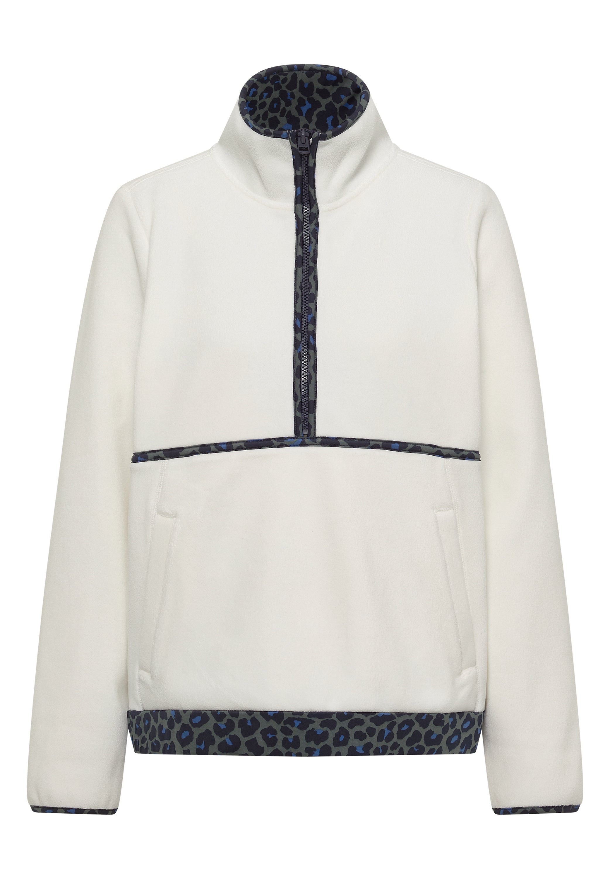 Fleece-Pullover mit Leo-Details