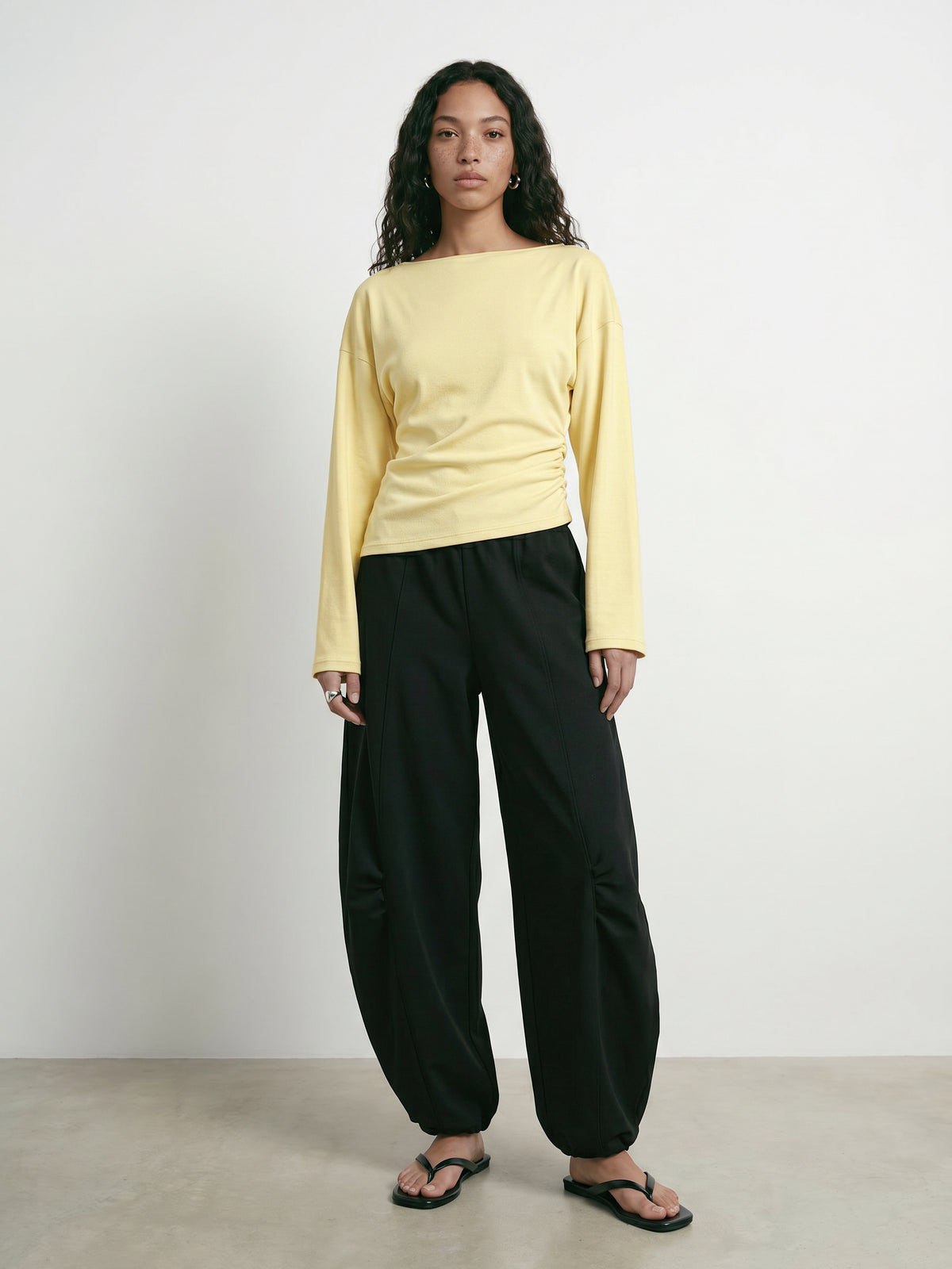 HDYURI LS DRAPED TOP