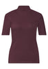 T-Shirt mit Turtle Neck in Rippstruktur