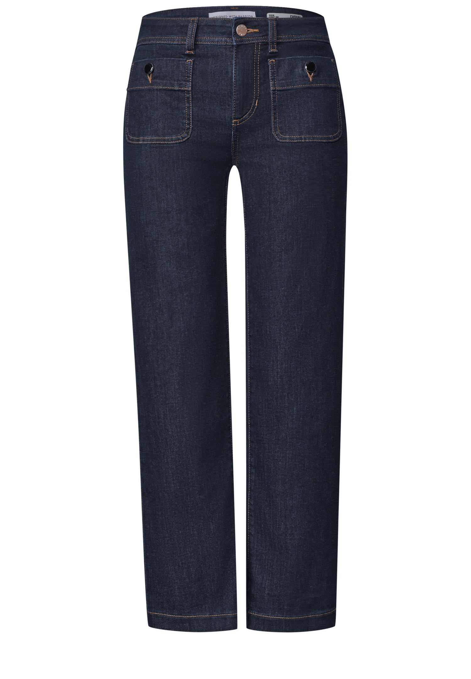 Mid Waist Straight Leg Jeans im Casual Fit