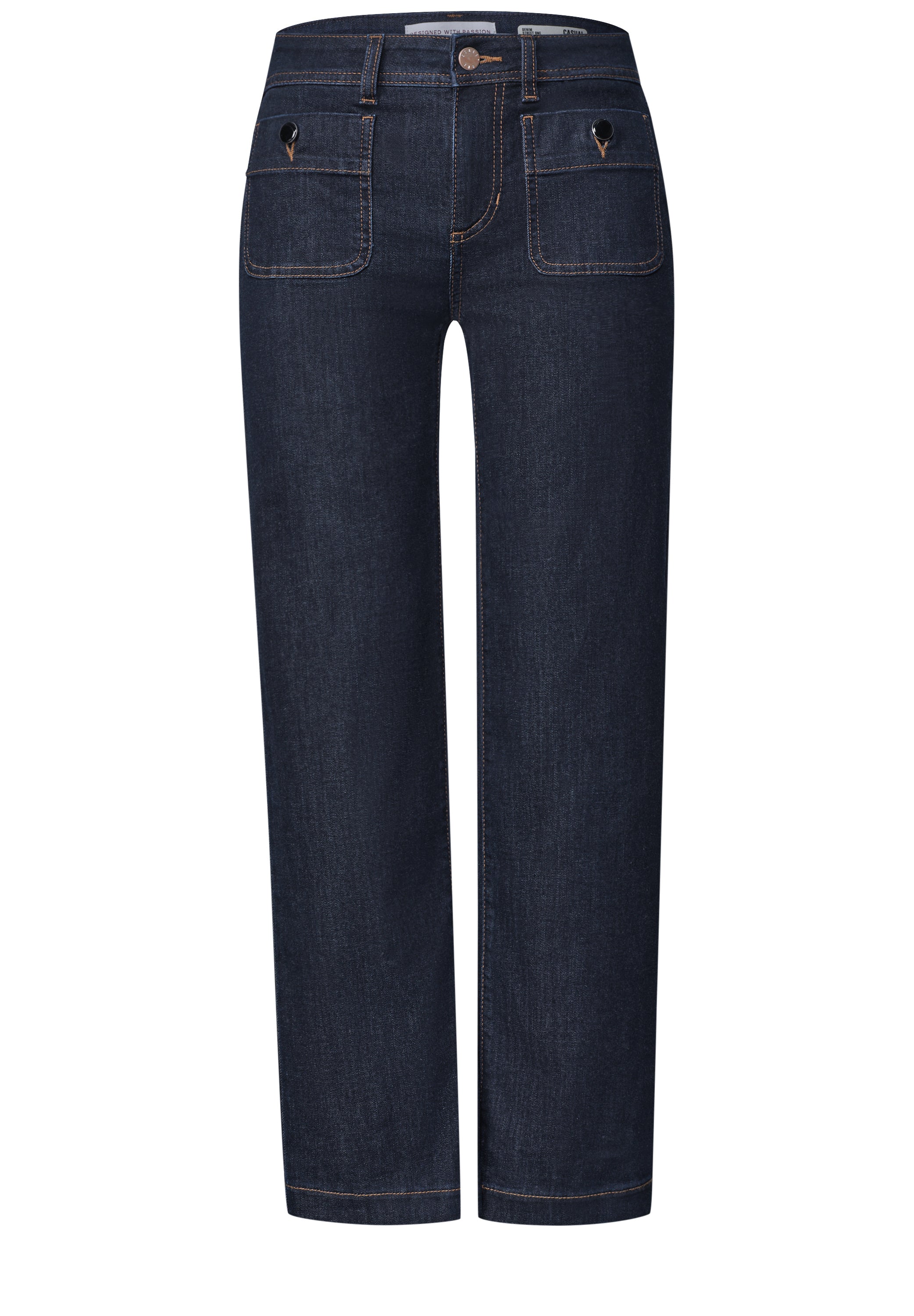 Mid Waist Straight Leg Jeans im Casual Fit