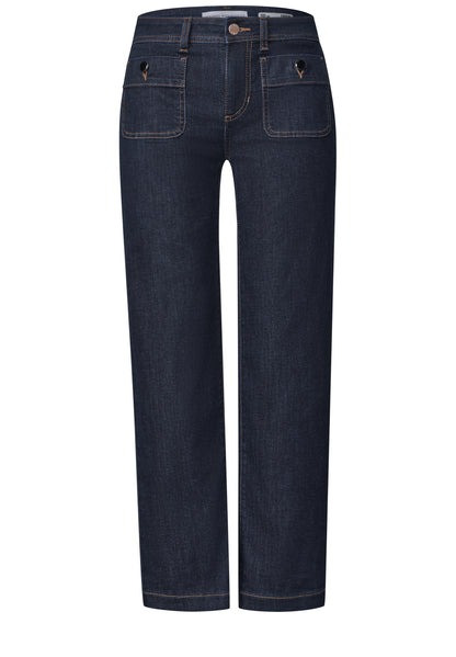 Mid Waist Straight Leg Jeans im Casual Fit