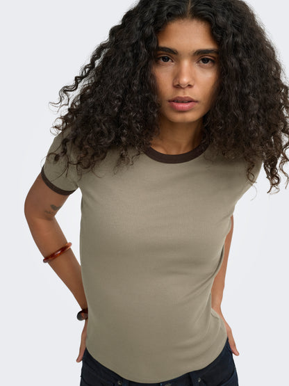 ONLVAL S/S CONTRAST TOP JRS