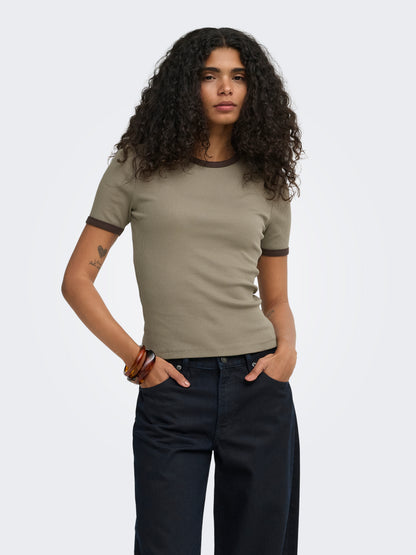 ONLVAL S/S CONTRAST TOP JRS