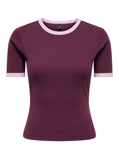 ONLVAL S/S CONTRAST TOP JRS