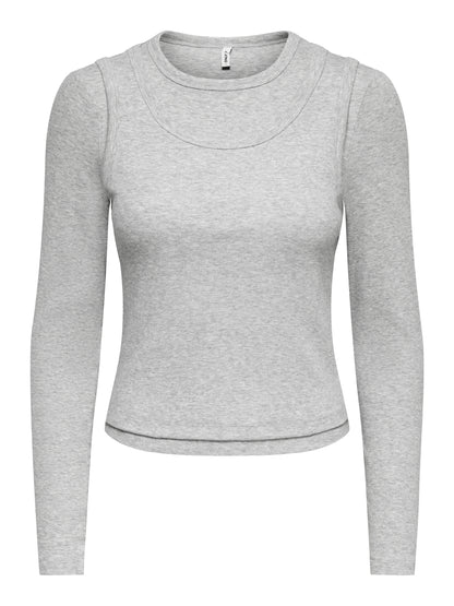 ONLJILLI  L/S O-NECK DOUBLE TOP JRS