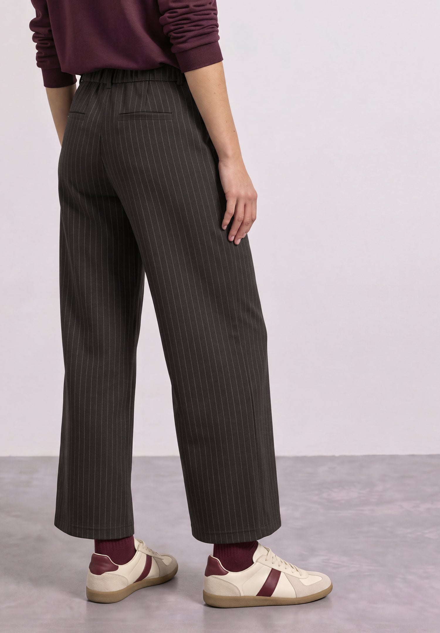 High Waist Wide Leg Hose mit Streifen