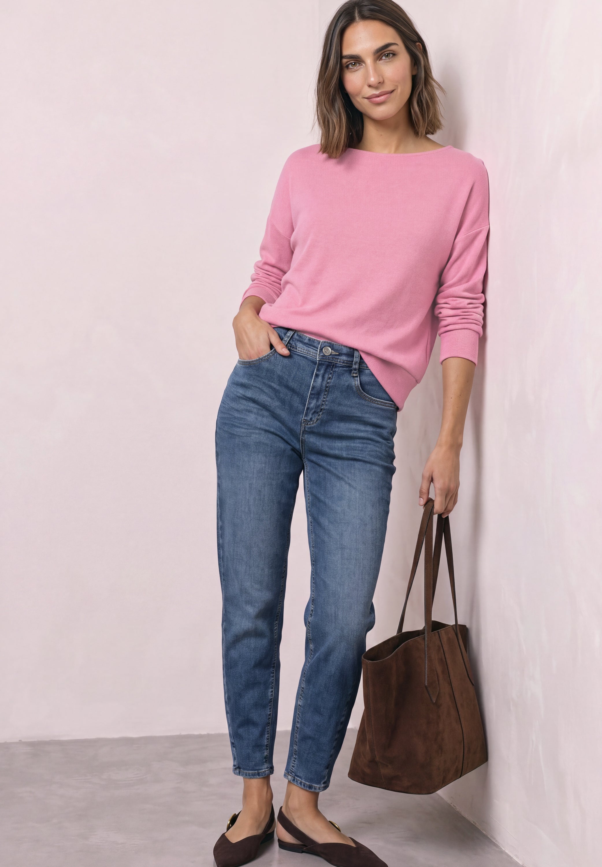Langarm Shirt mit Elastikbund