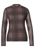 Langarm Mesh-Shirt mit Rundhals und Print
