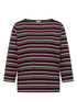 3/4-Arm Shirt mit Boat Neck und Streifen