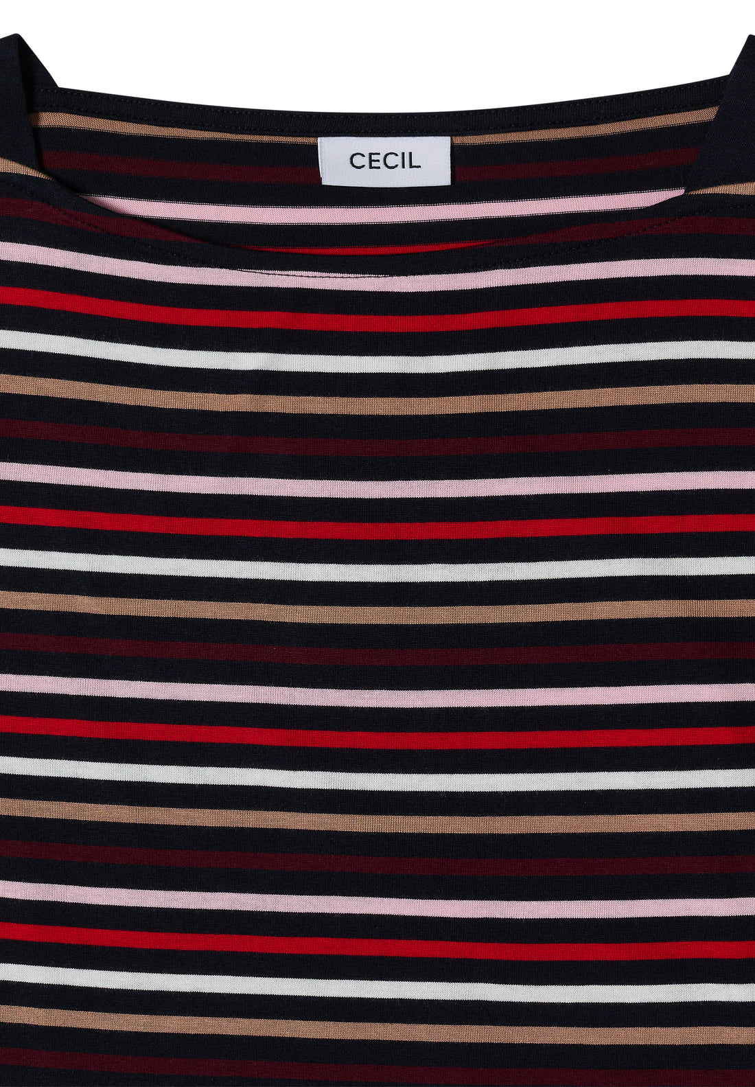 3/4-Arm Shirt mit Boat Neck und Streifen