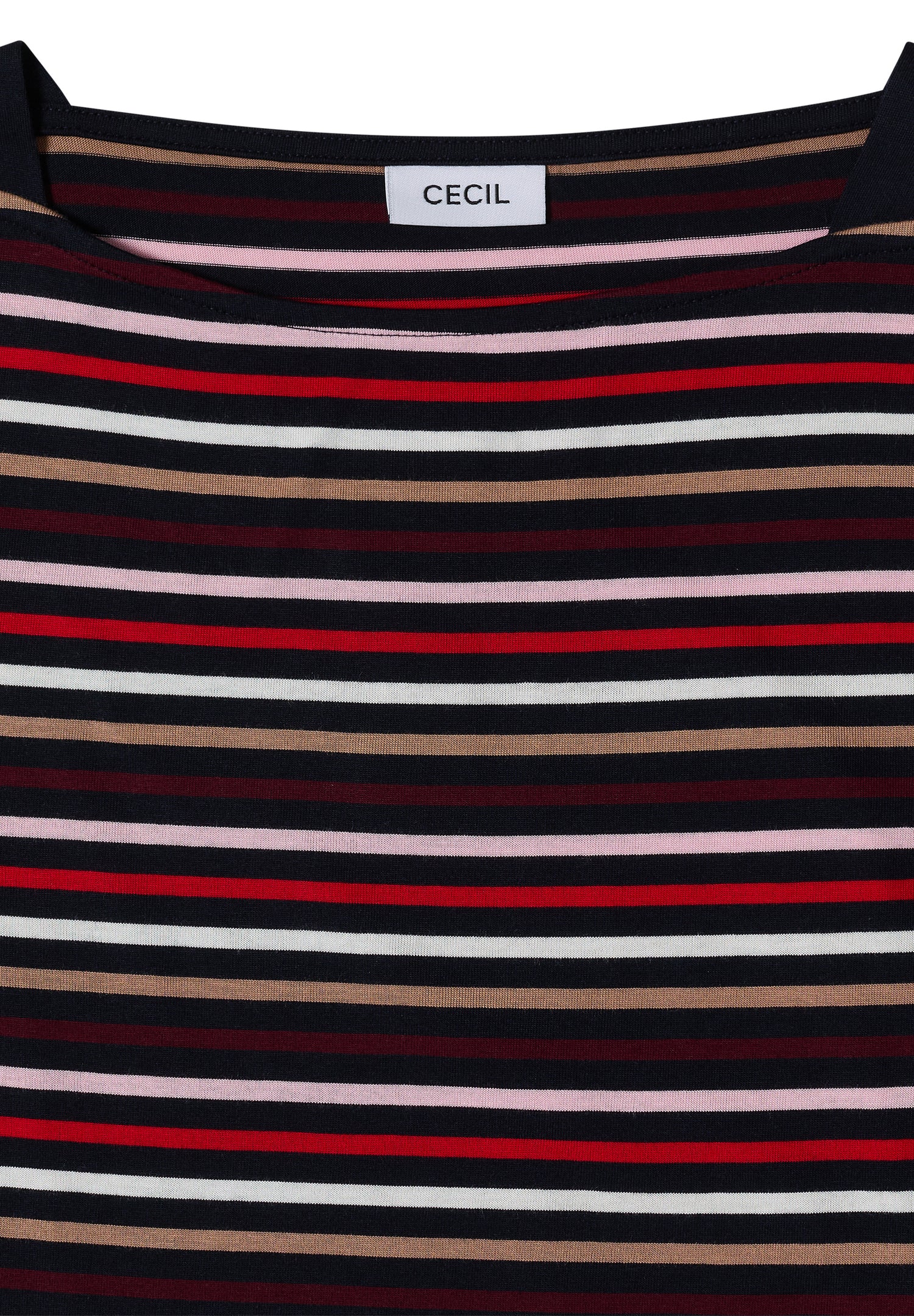 3/4-Arm Shirt mit Boat Neck und Streifen