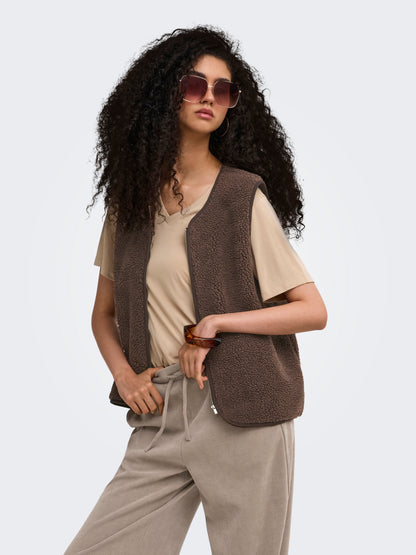 ONLBABY TEDDY ZIP VEST PNT