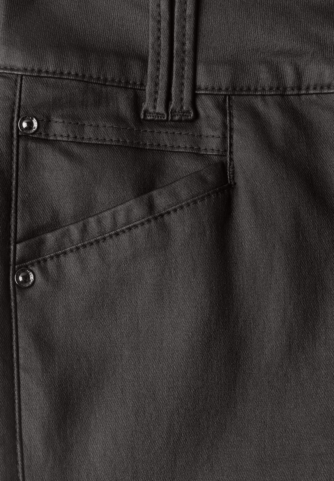 Mid Waist Hose im Slim Fit in Leder-Optik