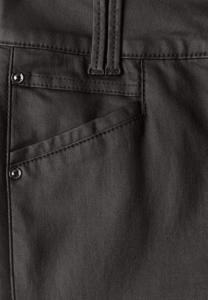 Mid Waist Hose im Slim Fit in Leder-Optik