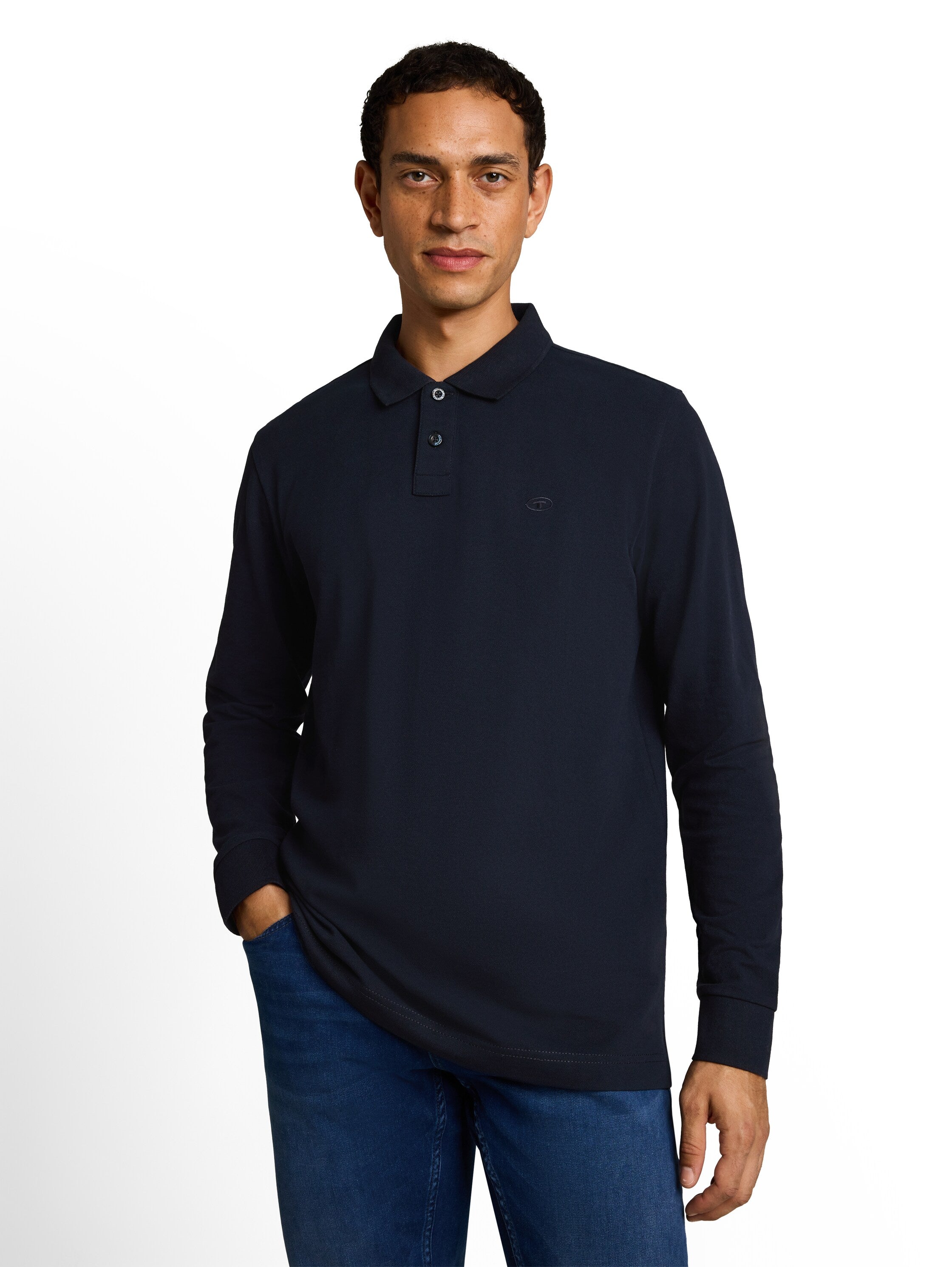 Langarm Piqué Poloshirt