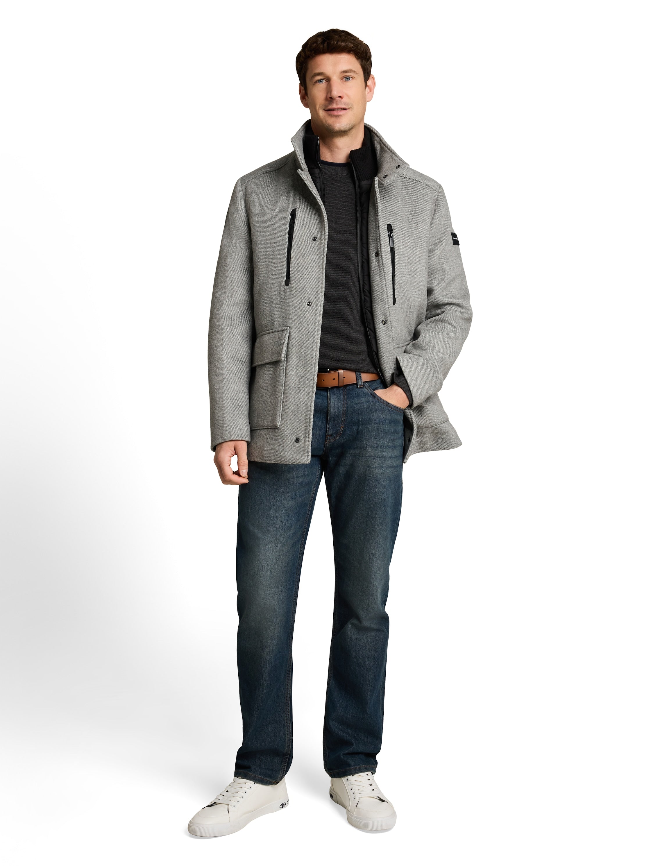 2-in-1 Wolljacke mit abnehmbarem Einsatz