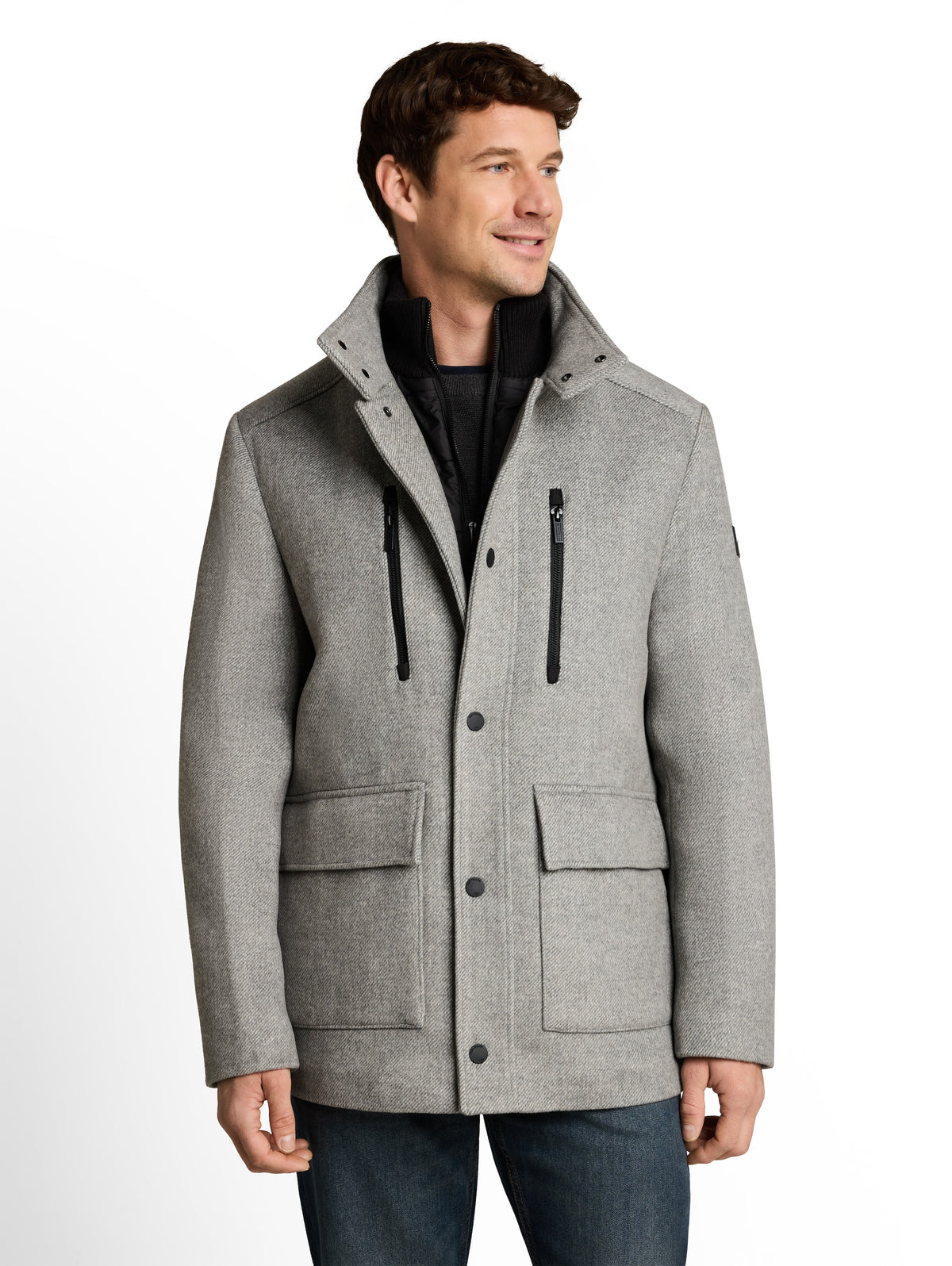 2-in-1 Wolljacke mit abnehmbarem Einsatz