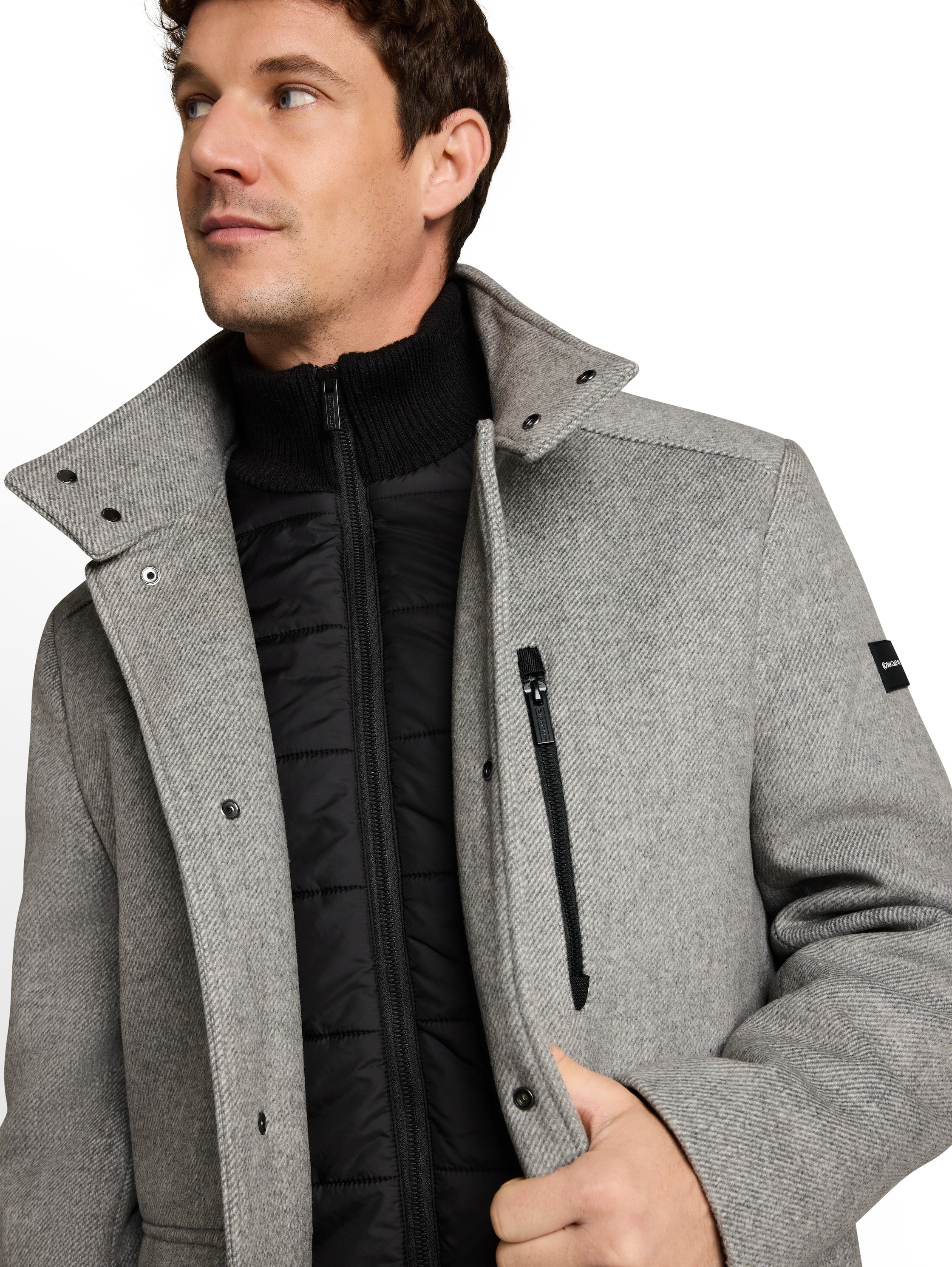 2-in-1 Wolljacke mit abnehmbarem Einsatz