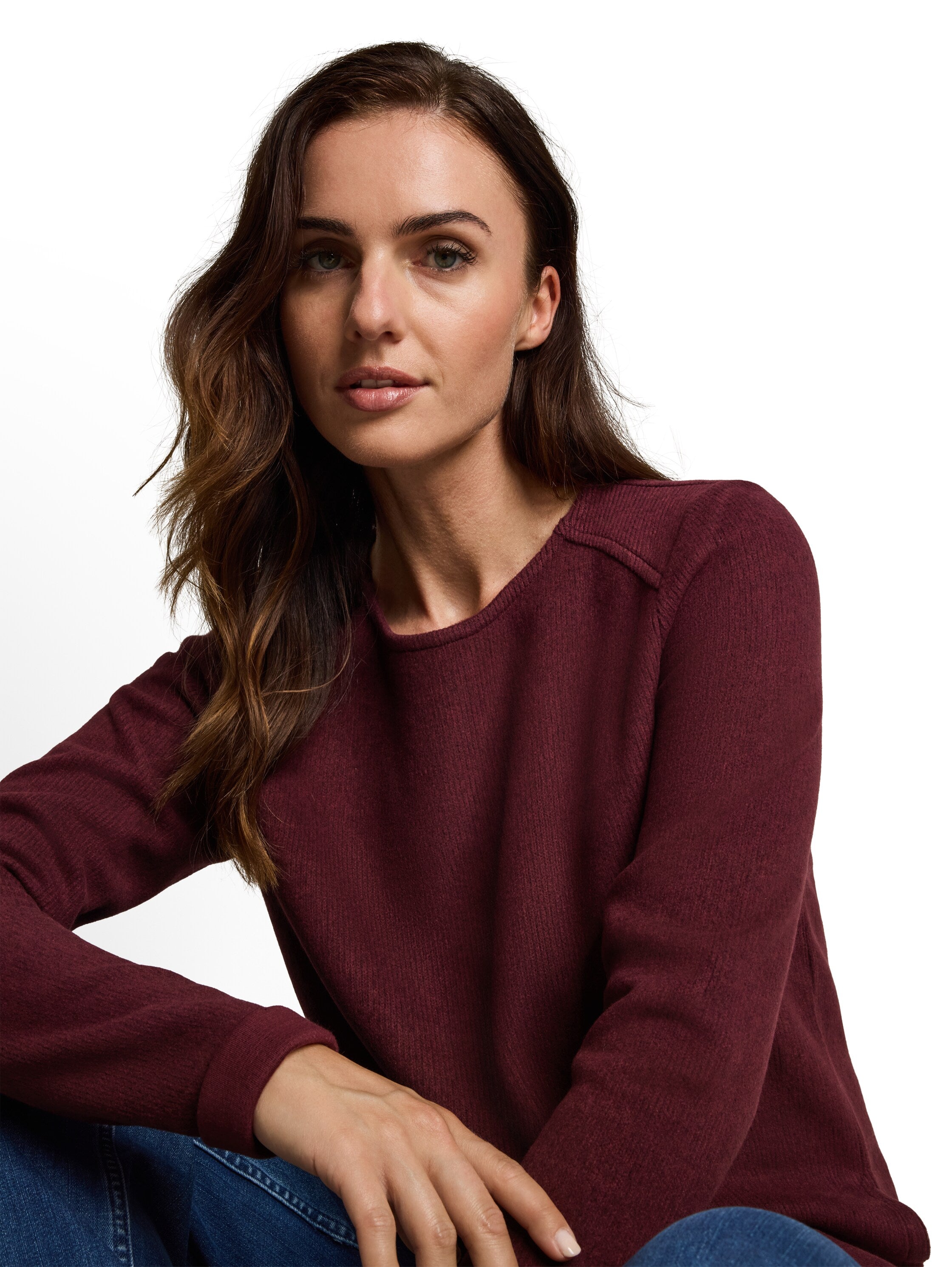 Cosy Sweatshirt mit Melange-Optik