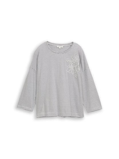 Loose Fit T-Shirt mit Blumen-Applikation