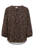 3/4-Arm Tunika mit Split Neck und Leo-Muster