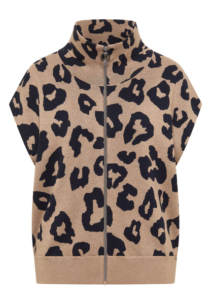 Doubleface Weste mit Kragen und Zipper