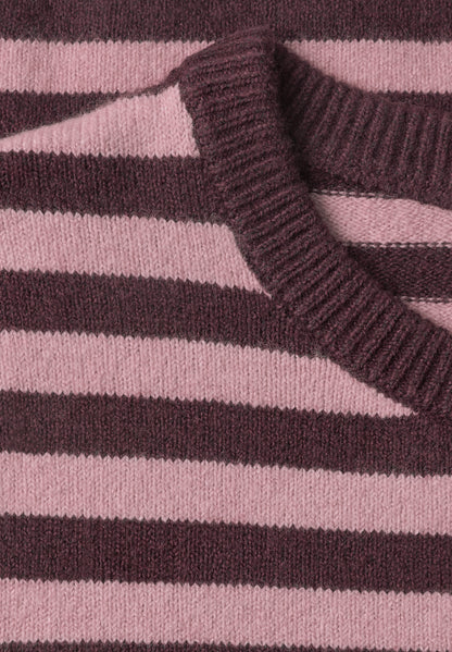 Kurzarm Pullover mit Rundhals und Streifen