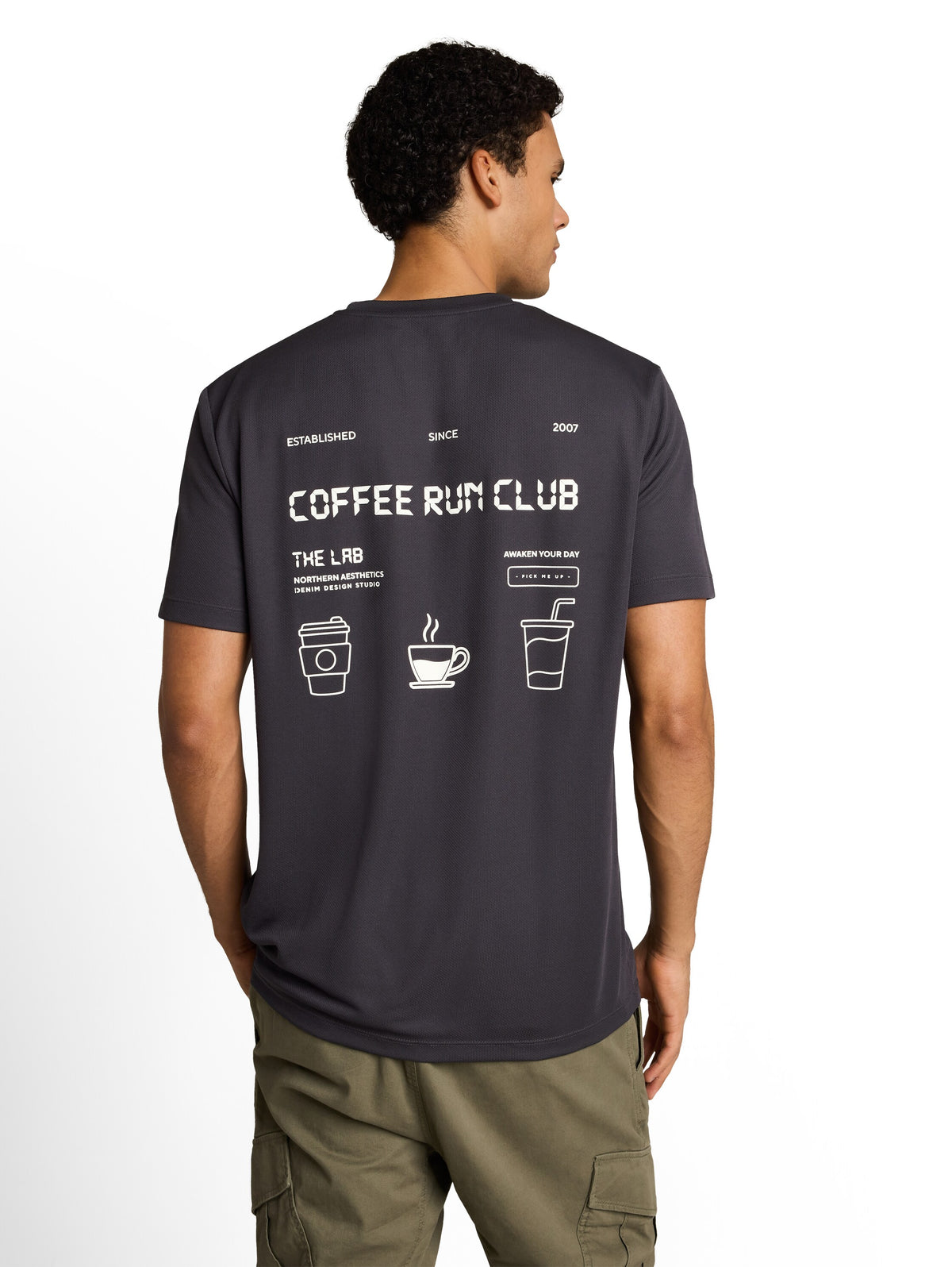 Mesh T-Shirt mit Rückenprint