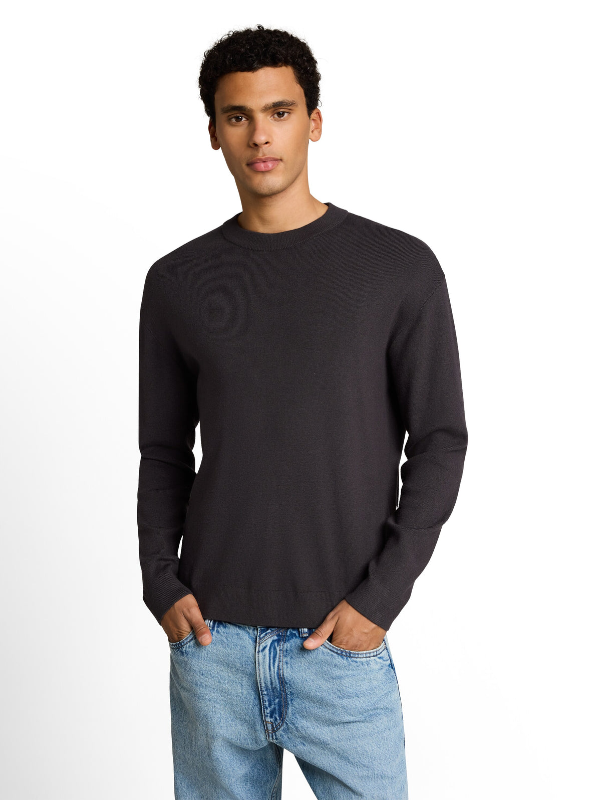 Basic Strickpullover mit Rundhalsausschnitt