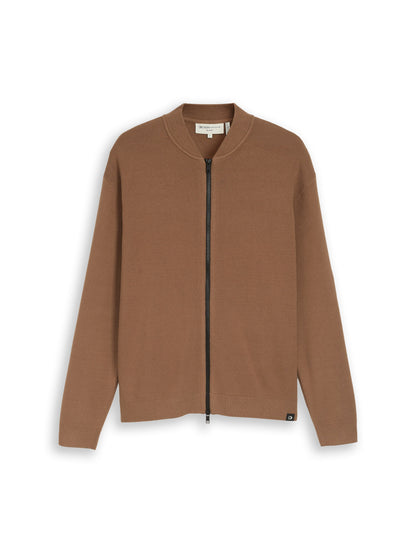 Relaxed Fit Strickjacke mit Bomberkragen