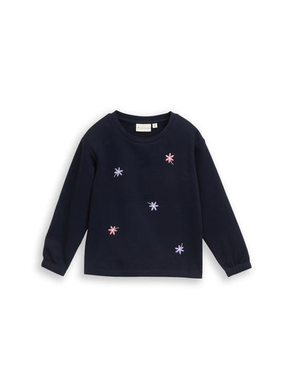 Sweatshirt mit Blumenstickereien