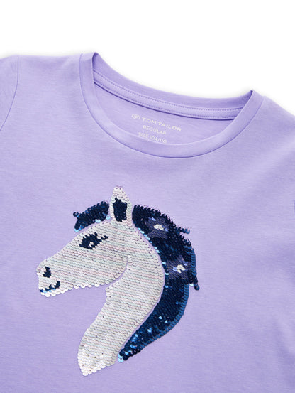 Langarmshirt mit Wendepailletten