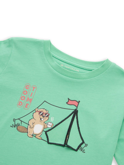 Langarmshirt mit Biber-Print