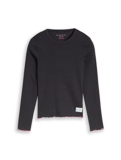 Langarmshirt mit Rippstruktur