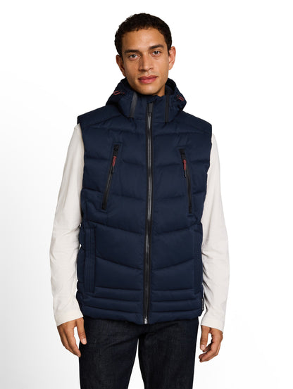 Puffer-Weste mit abnehmbarer Kapuze