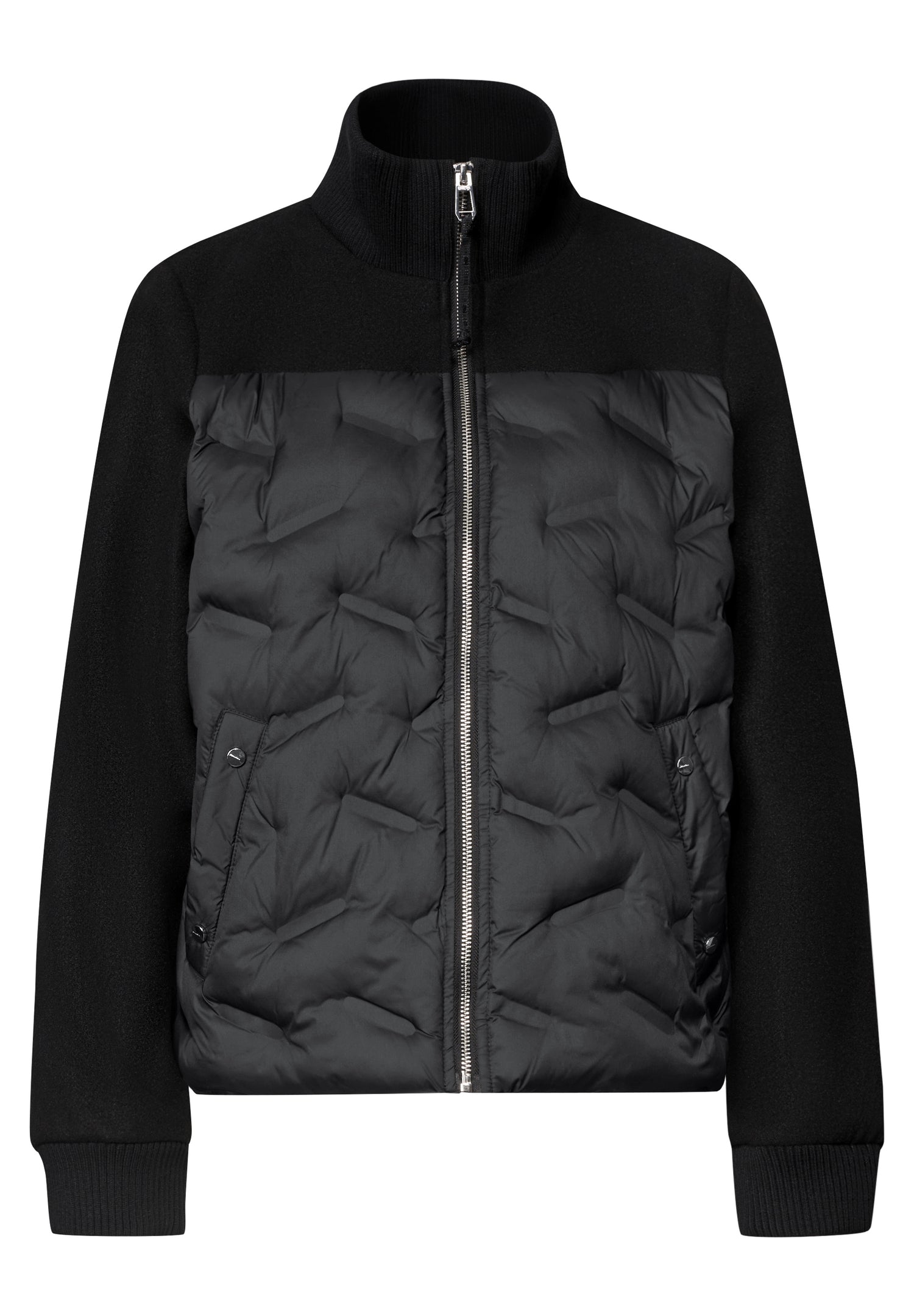 Strukturmix Jacke mit geklebter Steppung
