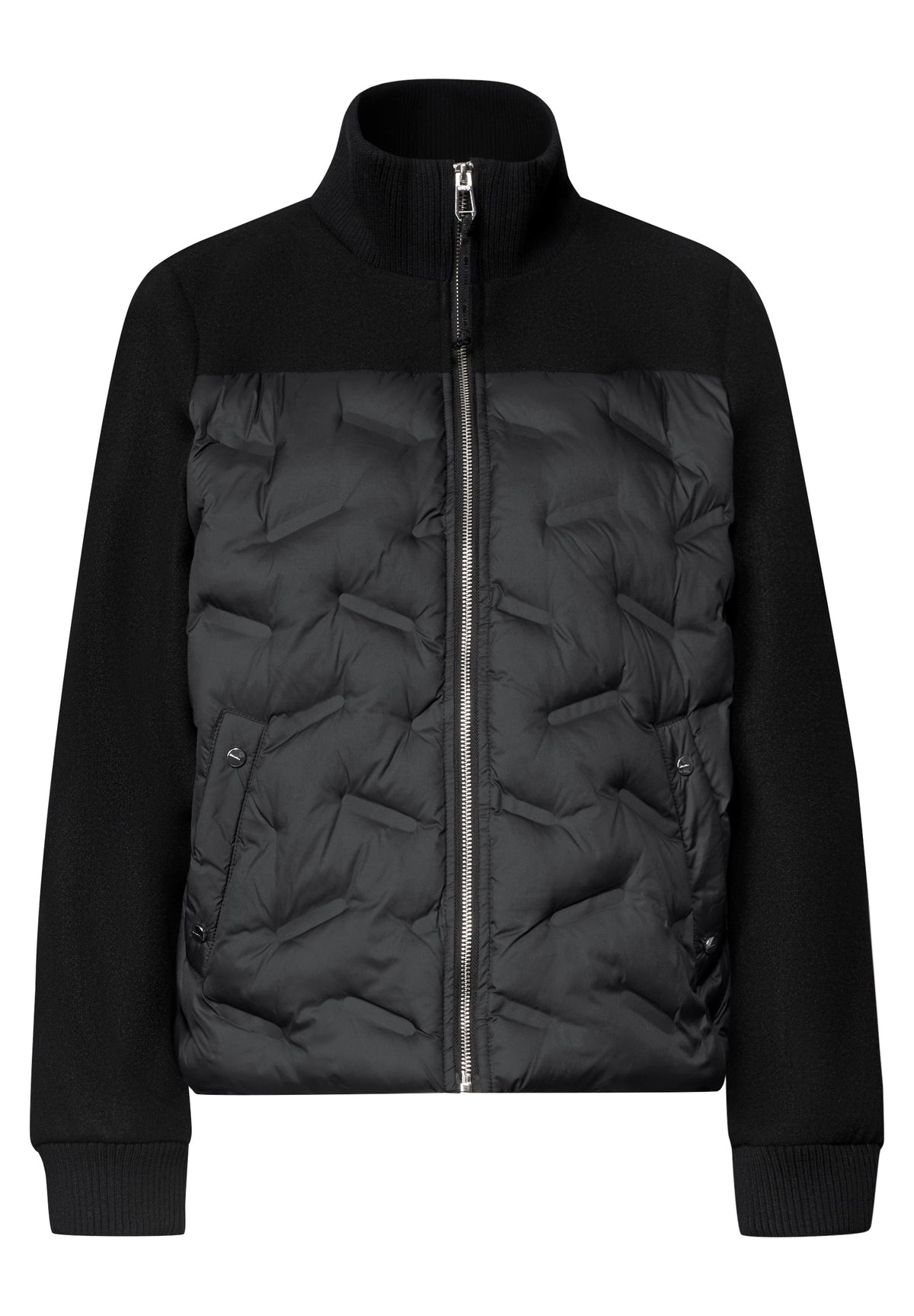 Strukturmix Jacke mit geklebter Steppung