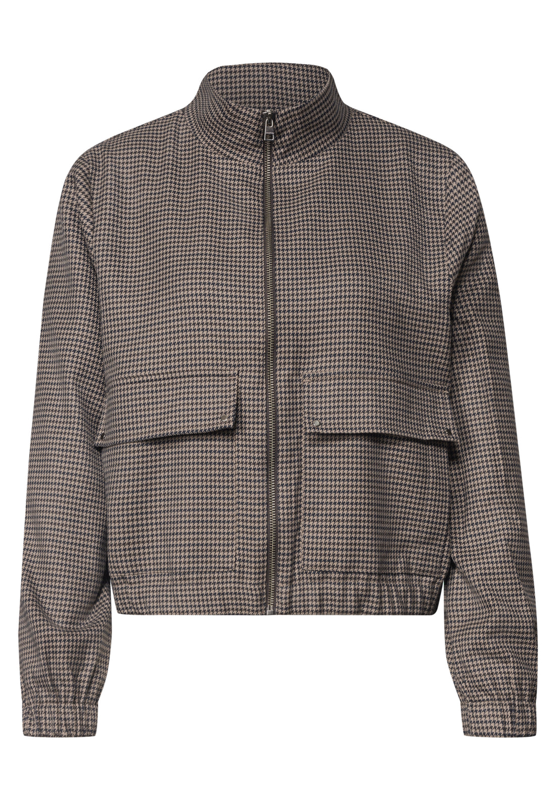 Jacke mit Houndstooth Muster und Zipper