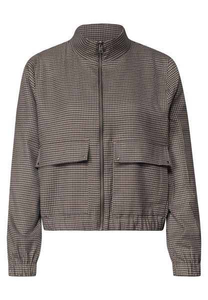 Jacke mit Houndstooth Muster und Zipper