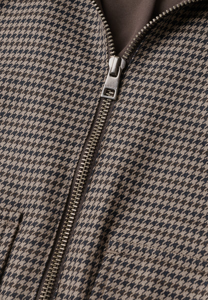 Jacke mit Houndstooth Muster und Zipper