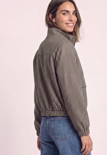 Jacke mit Houndstooth Muster und Zipper